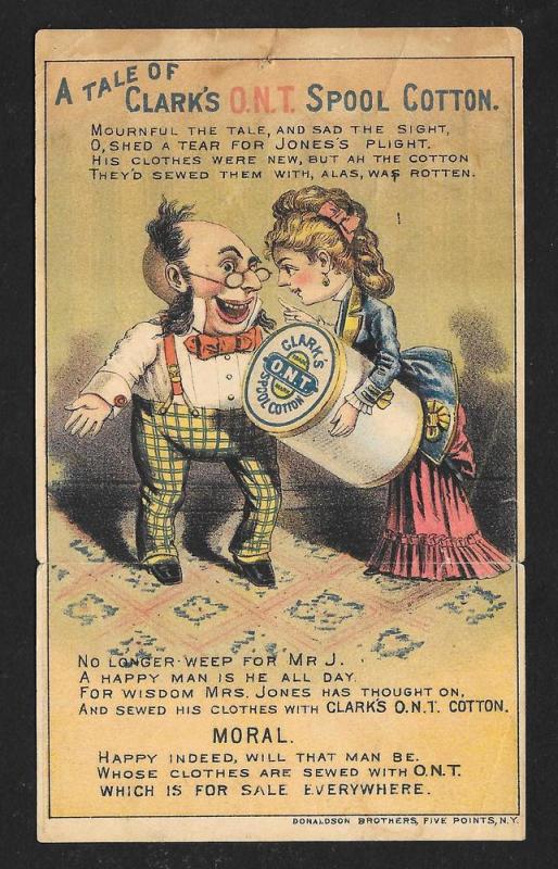 VICTORIAN TRADE CARD Clark's ONT Thread Metamorphic