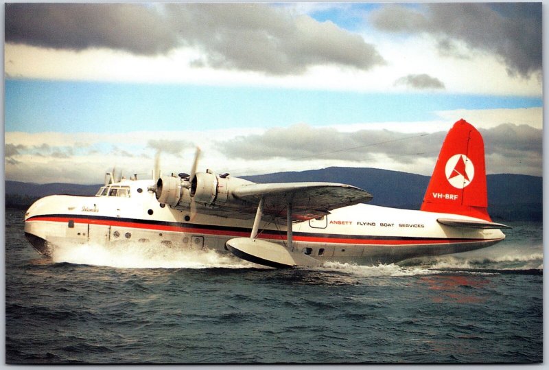 Airplane Ansett Flying Boat Service Short Sandringham Lake Eucumbene Postcard