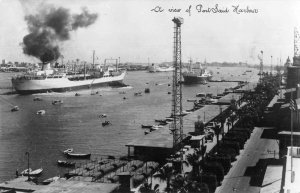 Port Said Egypt Harbor Birds Eye View Real Photo Postcard AA46638