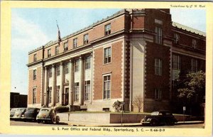 Postcard BUILDING SCENE Spartanburg South Carolina SC AM1649