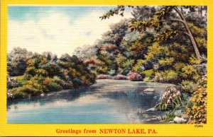 Pennsylvania Greetings From Newton Lake