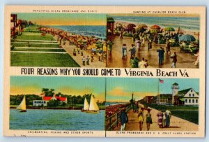 Virginia Beach Virginia VA Postcard Four Seasons Multiview c1940 Vintage Antique