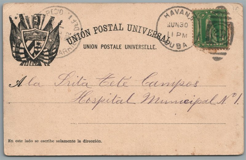 CUBA HABANA FRUIT STAND ANTIQUE POSTCARD