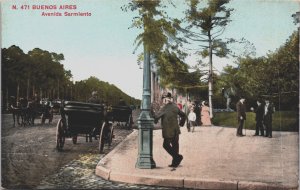 Argentina Buenos Aires Avenida Sarmiento Vintage Postcard C139