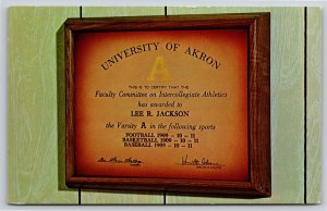 Advertising~University of Akron A Club Lee R Jackson~Vintage Postcard