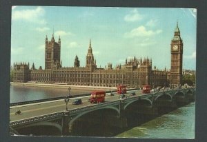 1963 PPC Houses Of Parliament & Westminster Bridge London