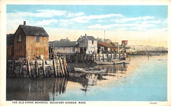 The Old Stone Wharves in Rockport, MA Rockport Harbor.