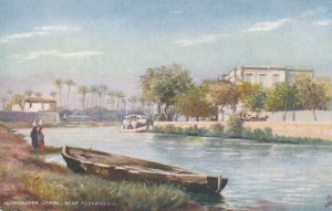 Boat along the Mahmoudieh Canal near Alexandria, Egypt - DB - Tuck Oilette