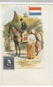 Social History; La Poste Au Indes Neerlandaises Repro PPC, Unused, Java Postman