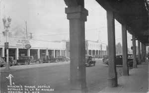 RPPC A. OTERO CARS MADEROS AVENUE MEXICO REAL PHOTO POSTCARD USED IN MEXICO 1939