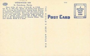 St Petersburg Florida Wedgewood Inn roadside 1940s Postcard 21-8012