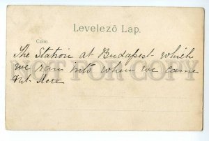 497178 Hungary Budapest Western railway station early lithographic postcard