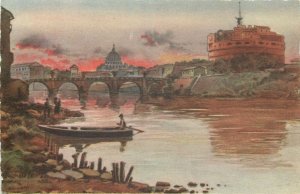 Italy Roma castel s angelo e 5 pietro Postcard