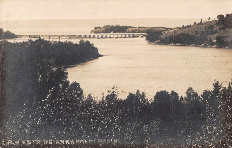 Annapolis Basin Nova Scotia Canada Birds Eye View Real Photo Postcard AA13521