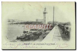 Old Postcard Marseille Le Phare Sainte Marie