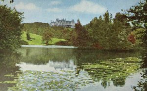 Biltmore House and Reflection in Lily Pool Postcard Asheville North Carolina NC