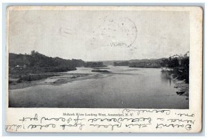 1907 Mohawk River Looking West Amsterdam New York NY Vintage Antique Postcard