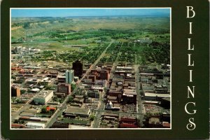 Aerial View of Downtown Billings Montana Postcard