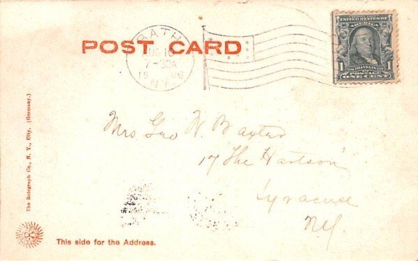 Battery & Barracks Bath, New York Postcard