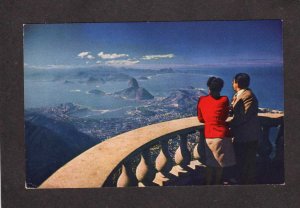 Rio de Janeiro Statue Christ Brazil Postcard, Pan American World Airways Brasil