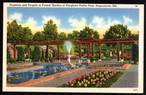 MD HAGERSTOWN Fountain Pergola in Formal Garden at Pangborn Public Park - Linen