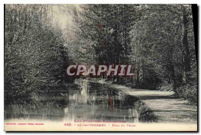 Old Postcard Ax Les Thermes Parc Du Teich