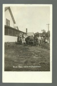 Detroit Lakes MINNESOTA RP 1916 MAILMAN Mail Buggy RFD to FAIRHAVEN Resort USPS