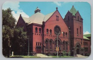 Elgin Illinois~First Congregational Church Front View~Vintage Postcard