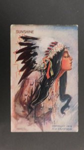 Mint Embossed Picture Postcard Native American Indian Woman Sunshine H H Tammen