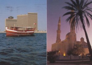 Dubai Hyatt Regency Hotel Sunset Boat Trips Arabic Rare Postcard