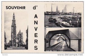 RP; Souvenir d'ANVERS, Cathedrale, Rade & Tunnel sous l'Escaul, Antwerp, Belg...