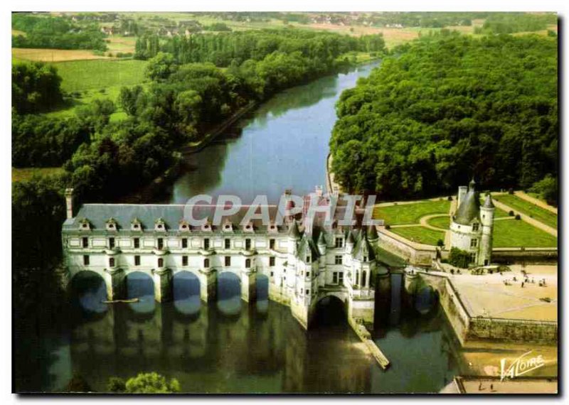 Old Postcard Chenonceaux Loire Valley Aerial view of the Castle