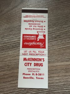 1960s McKennon's City Drug Store Supplies Beeville TX Texas MB49