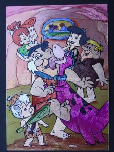 The Flintsones THE FLINTSTONE FAMILY F J Warren DUFEX FOIL Postcard 503603 c1994