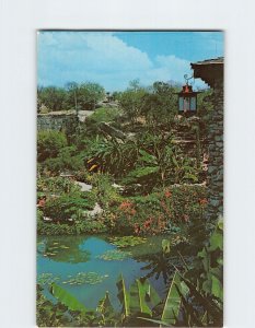 Postcard Chinese Sunken Garden, San Antonio, Texas