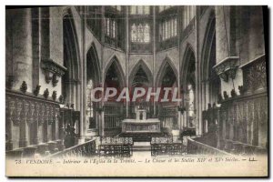 Old Postcard Interior Vendome From I & # 39Eglise De La Trinite The choir and...