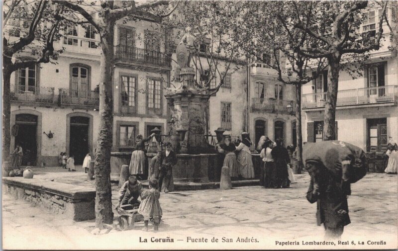 Spain La Coruna Fuente de San Andres A Coruña Vintage Postcard 04.11 