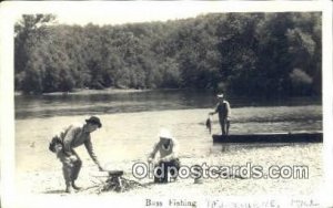 Bass Fishing, Melbourne, Ark written in Fishing Real Photo Unused light wear,...