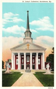 Vintage Postcard 1920's St. Joseph Cathedral Historic Church Bardstown Kentucky