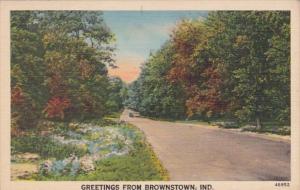 Indiana Greetings From Brownstown 1948