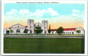 Postcard - Lincoln Grammar School, Madera, California