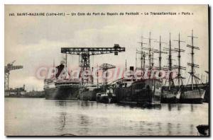 Postcard Old Saint Nazaire Loire Inf A Corner of the Port Basin Penhoet The T...