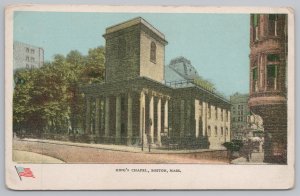 State View~Kings Chapel @ Boston Massachusetts~Vintage Postcard