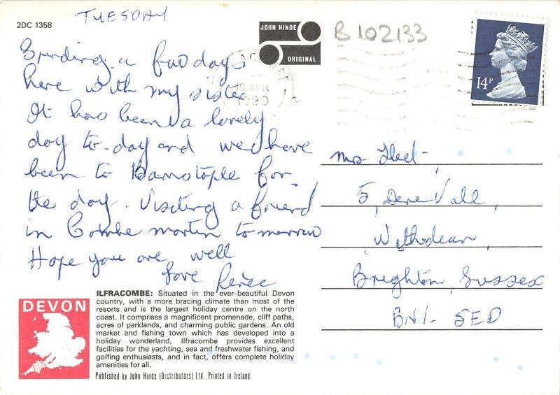 B102133 ilfracombe town and harbour devon  uk