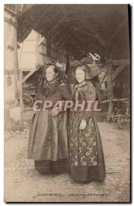 Old Postcard Alsatian Alsace Folklore Interieur d & # 39A farm