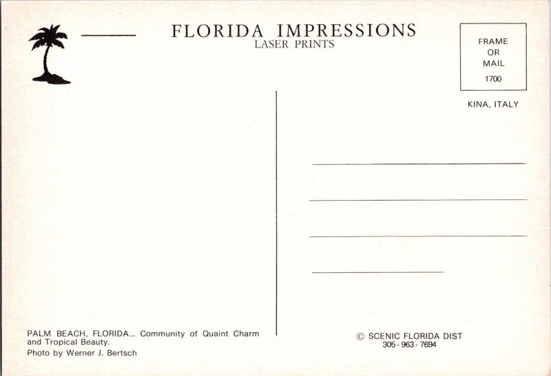 Vintage Continental Postcard PALM BEACH Florida CON8