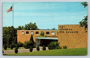 Kleymeyer Memorial Zoo Building in EVANSVILLE Indiana VINTAGE Postcard 0774