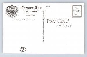Chester Inn Vermont VT Winter Scene Postcard UNP VTG Plastichrome Unused Vintage