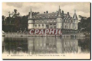 Old Postcard Rambouillet Chateau Park took the Isle of Hens