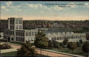 Anderson IN Publishing Plant Gospel Trumpet Co c1910 Postcard